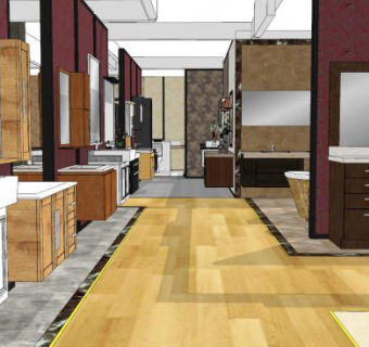 现代卫浴家具专卖店SU模型下载_sketchup草图大师SKP模型