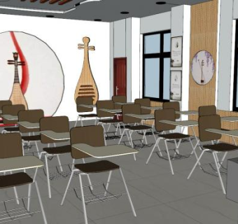 音乐教室su模型下载_sketchup草图大师SKP模型