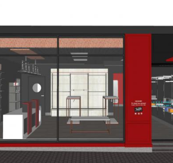 工业风服饰专卖店SU模型下载_sketchup草图大师SKP模型