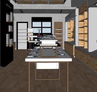 现代化妆品门店SU模型下载_sketchup草图大师SKP模型