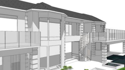 屋顶围栏su模型下载_sketchup草图大师SKP模型