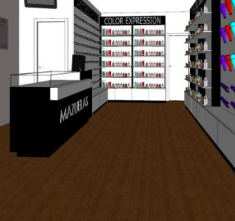 现代化妆品门店室内SU模型下载_sketchup草图大师SKP模型