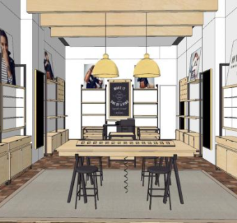 现代简约化妆品专卖店SU模型下载_sketchup草图大师SKP模型