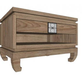 新中式床头柜su模型下载_sketchup草图大师SKP模型