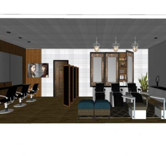 现代理发店室内SKP模型下载_sketchup草图大师SKP模型