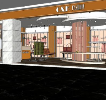 现代时尚服装店SU模型下载_sketchup草图大师SKP模型