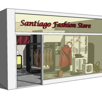 小型现代服装店SU模型下载_sketchup草图大师SKP模型