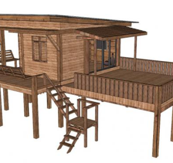 木屋设计su模型下载_sketchup草图大师SKP模型