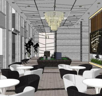 东港鑫座售楼中心SU模型下载_sketchup草图大师SKP模型