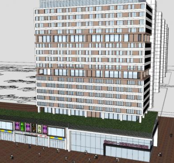 廊安住宅售楼处SU模型下载_sketchup草图大师SKP模型