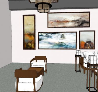 中式售楼处sketchup模型下载_sketchup草图大师SKP模型