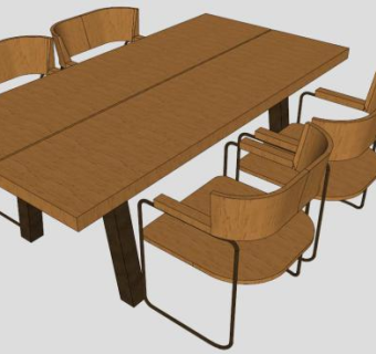 图书馆桌椅su模型下载_sketchup草图大师SKP模型