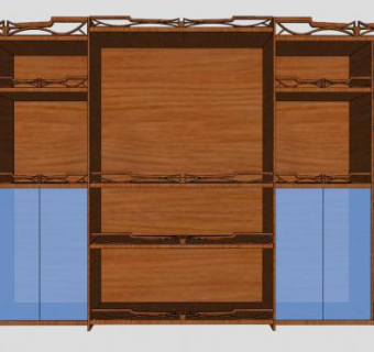 新中式柜子su模型下载_sketchup草图大师SKP模型