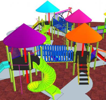大型游乐场su模型下载_sketchup草图大师SKP模型