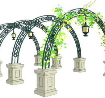 鲜花拱门su模型下载_sketchup草图大师SKP模型