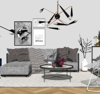 北欧桌椅su模型下载_sketchup草图大师SKP模型