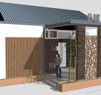 公共厕所场地su模型下载_sketchup草图大师SKP模型