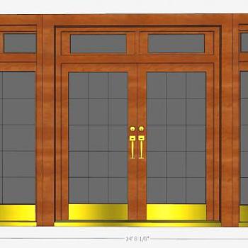 玻璃落地窗su模型下载_sketchup草图大师SKP模型