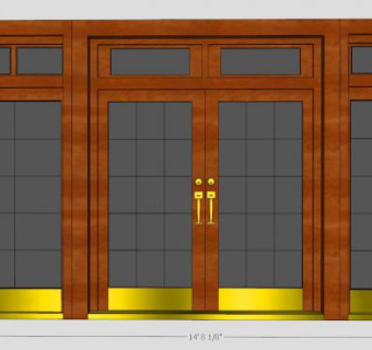 玻璃落地窗su模型下载_sketchup草图大师SKP模型