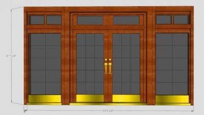 玻璃落地窗su模型下载_sketchup草图大师SKP模型