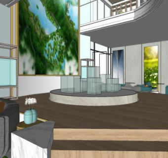 现代双层售楼处sketchup模型下载_sketchup草图大师SKP模型