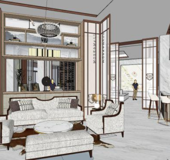 龙樾熙城售楼中心SU模型下载_sketchup草图大师SKP模型