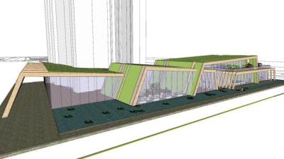 现代SPA建筑中心SU模型下载_sketchup草图大师SKP模型