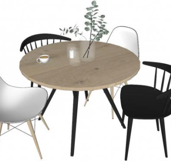 咖啡店室外座椅su模型下载_sketchup草图大师SKP模型