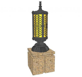 太阳能草坪灯su模型下载_sketchup草图大师SKP模型