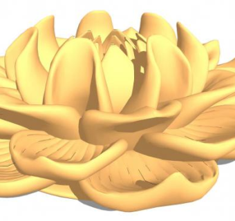 荷花雕塑小品su模型下载_sketchup草图大师SKP模型