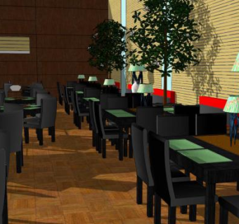 田园风餐馆su模型下载_sketchup草图大师SKP模型