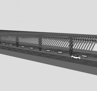 现代停车棚停车场SU模型下载_sketchup草图大师SKP模型