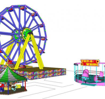 小型游乐园su模型下载_sketchup草图大师SKP模型