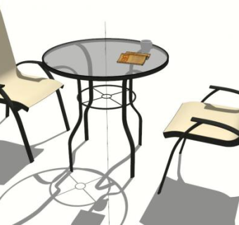 室内休闲桌椅su模型下载_sketchup草图大师SKP模型