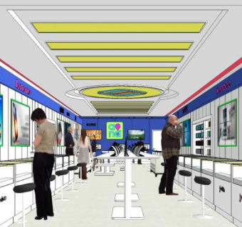 现代手机店室内SU模型下载_sketchup草图大师SKP模型