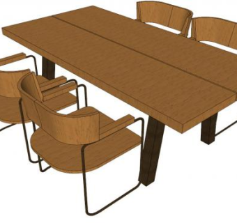 快餐餐桌椅su模型下载_sketchup草图大师SKP模型