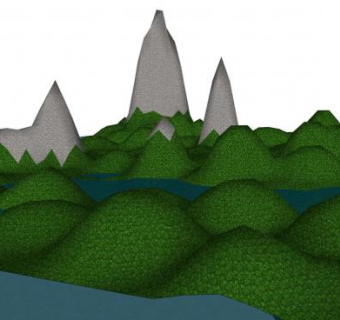 山丘景观su模型下载_sketchup草图大师SKP模型