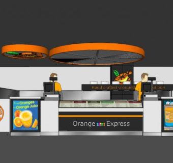 现代饮品奶茶店SU模型下载_sketchup草图大师SKP模型