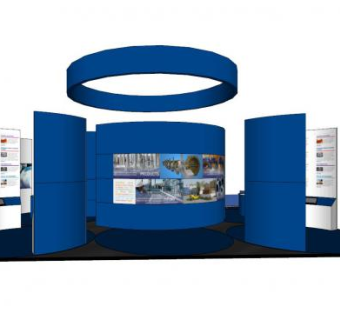 现代科技展台SU模型下载_sketchup草图大师SKP模型