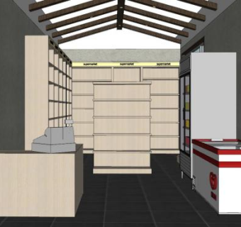现代小超市展架SU模型下载_sketchup草图大师SKP模型