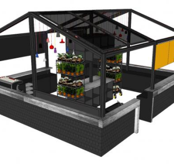 现代花店设计sketchup模型下载_sketchup草图大师SKP模型