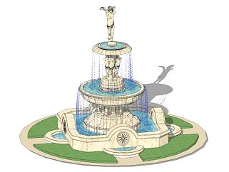 城市景观<em>喷泉su模型</em>下载_sketchup草图大师SKP模型