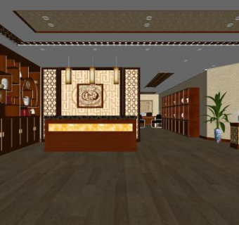 新中式古董店sketchup模型下载_sketchup草图大师SKP模型