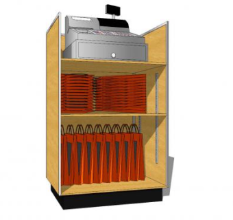 现代超市工作操作台SU模型下载_sketchup草图大师SKP模型