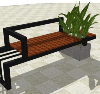 景观椅子设计su模型下载_sketchup草图大师SKP模型