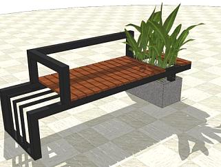 景观椅子设计su模型下载_sketchup草图大师SKP模型