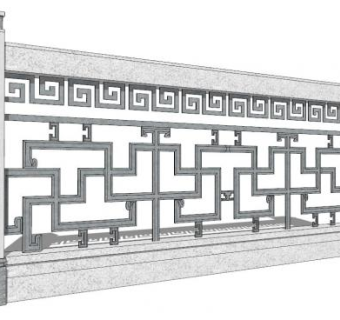 别墅花岗岩石材栏杆su模型下载_sketchup草图大师SKP模型