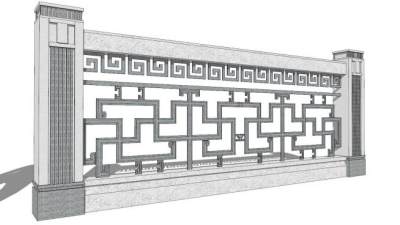 别墅花岗岩石材栏杆su模型下载_sketchup草图大师SKP模型