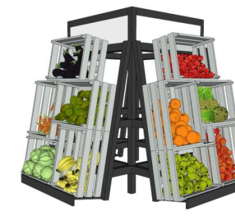 水果展示柜su模型下载_sketchup草图大师SKP模型