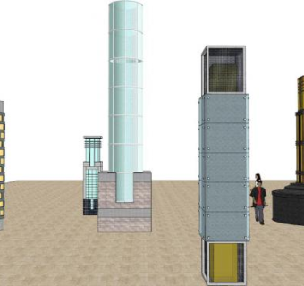 圆柱灯柱su模型下载_sketchup草图大师SKP模型